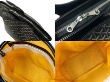 Load image into Gallery viewer, Goyard ゴヤール ベルーガ ハンドバッグ ヘリンボーン柄 PVC レザー ブラック ブラウン シルバー金具 美品 中古 63787