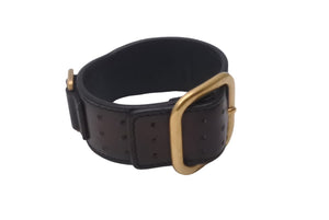 YVES SAINT LAURENT イヴ サンローラン ブレスレット 157959・0416M レザー ブラック ゴールド金具 美品 中古 63805 