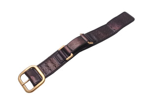 YVES SAINT LAURENT イヴ サンローラン ブレスレット 157959・0416M レザー ブラック ゴールド金具 美品 中古 63805 