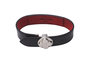 極美品 LOUIS VUITTON ルイヴィトン ヴー グッドラック ブレスレット モノグラム ブラック レッド レザー 中古 63806