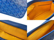 Load image into Gallery viewer, GOYARD ゴヤール ジュバンス MM ポーチ JOUVENMMLTY10CL10P ブルー PVC レザー シルバー金具 ヘリンボーン柄 美品 中古 63810