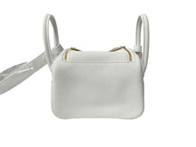 Load image into Gallery viewer, 新品未使用 HERMES エルメス ハンドバッグ リンディミニ ニューホワイトゴールド金具 トリヨンクレマンス W刻印 中古 63814