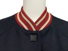 Load image into Gallery viewer, CHANEL シャネル ココマーク スポーツライン スタジャン ブルゾン ウール P23751V14325 サイズ38 ネイビー 美品 中古 63816