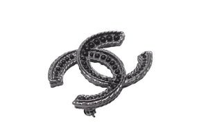 CHANEL シャネル ブローチ A14B レディース ココマーク ココ アクセサリー 2014年 ブラック シルバー 美品 中古 63819