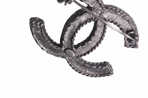 CHANEL シャネル ブローチ A14B レディース ココマーク ココ アクセサリー 2014年 ブラック シルバー 美品 中古 63819