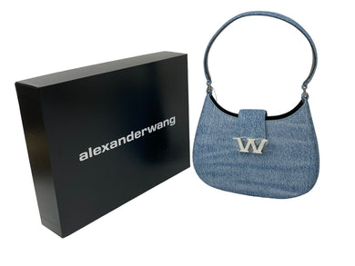 新品未使用 Alexander Wang アレキサンダーワン ワンショルダーバッグ 202223R02T ライトブルー ウォッシュドデニム 中古 63821