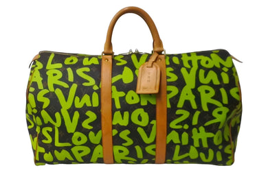 LOUIS VUITTON ルイヴィトン キーポル50 モノグラムグラフィティ スティーブン スプラウス M93700 グリーン 美品 中古 63828