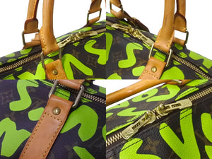 LOUIS VUITTON ルイヴィトン キーポル50 モノグラムグラフィティ スティーブン スプラウス M93700 グリーン 美品 中古 63828