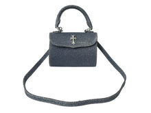 Load image into Gallery viewer, 極美品 CHROME HEARTS クロムハーツ ADAMS アダムス クロス 2WAY ラメ ハンドバッグ ブルー シルバー 中古 63829