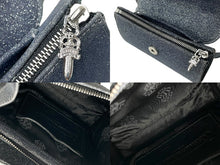 Load image into Gallery viewer, 極美品 CHROME HEARTS クロムハーツ ADAMS アダムス クロス 2WAY ラメ ハンドバッグ ブルー シルバー 中古 63829