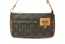 Load image into Gallery viewer, LOUIS VUITTON ルイヴィトン モノグラムペルフォ ポシェット アクセソワール ハンドバッグ ブラウン グリーン M95184 美品 中古 63833