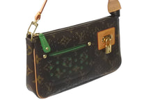 Load image into Gallery viewer, LOUIS VUITTON ルイヴィトン モノグラムペルフォ ポシェット アクセソワール ハンドバッグ ブラウン グリーン M95184 美品 中古 63833