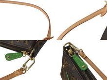 Load image into Gallery viewer, LOUIS VUITTON ルイヴィトン モノグラムペルフォ ポシェット アクセソワール ハンドバッグ ブラウン グリーン M95184 美品 中古 63833
