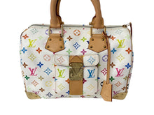 Load image into Gallery viewer, 極美品 LOUIS VUITTON ルイ ヴィトン ハンドバッグ スピーディ30 村上隆 M92643 PVC レザー ホワイト マルチカラー 中古 63836