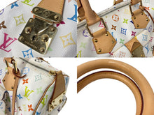 Load image into Gallery viewer, 極美品 LOUIS VUITTON ルイ ヴィトン ハンドバッグ スピーディ30 村上隆 M92643 PVC レザー ホワイト マルチカラー 中古 63836