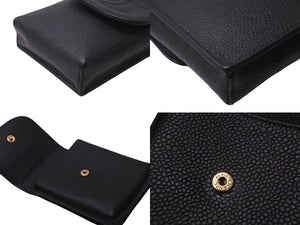 極美品 CHANEL シャネル シガレットケース ココマーク A13511 10番台 2006年 キャビアスキン ブラック ゴールド金具 中古 63843