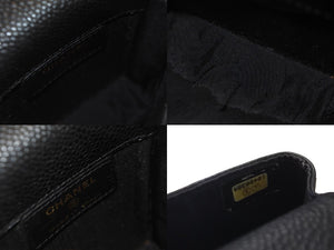 極美品 CHANEL シャネル シガレットケース ココマーク A13511 10番台 2006年 キャビアスキン ブラック ゴールド金具 中古 63843