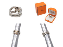Load image into Gallery viewer, HERMES エルメス ヒストリーリング シルバー925 K18ゴールド シルバー ゴールド 重量約10.6g サイズ8.5号 美品 中古 4b006385