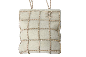 極美品 CHANEL シャネル ショッピングトート 30番台 チェーントートバッグ ベージュ アイボリー ゴールド金具 中古 63879