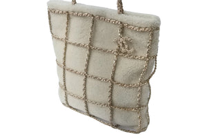 極美品 CHANEL シャネル ショッピングトート 30番台 チェーントートバッグ ベージュ アイボリー ゴールド金具 中古 63879