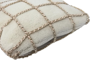 極美品 CHANEL シャネル ショッピングトート 30番台 チェーントートバッグ ベージュ アイボリー ゴールド金具 中古 63879