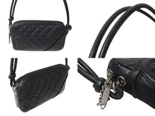Load image into Gallery viewer, 極美品 CHANEL シャネル ポーチ ハンドバッグ カンボンライン ココマーク 9番台 ブラック ブラック 中古 63882