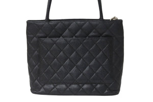 CHANEL シャネル ハンドバッグ 復刻トート キャビアスキン マトラッセ ココマーク 6番台 シルバー金具 中古 63891