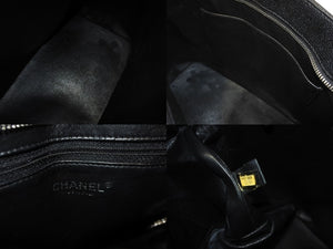 極美品 CHANEL シャネル ハンドバッグ 復刻トート キャビアスキン マトラッセ ココマーク 9番台 シルバー金具 中古 63892
