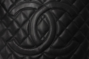 極美品 CHANEL シャネル ハンドバッグ 復刻トート キャビアスキン マトラッセ ココマーク 9番台 シルバー金具 中古 63892