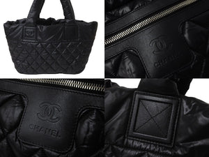 CHANEL シャネル コココクーン スモールトート ハンドバッグ A48610 15番台 ブラック シルバー金具 美品 中古 63894