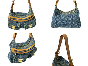 LOUIS VUITTON ルイヴィトン モノグラムデニム バギーPM ワンショルダーバッグ M95049 ブルー ショルダー 美品 中古 63898