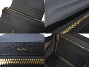 極美品 Valextra ヴァレクストラ イジィデ ラージ グレー レザー N402869  ハンドバックゴールド金具 美品 中古 63902
