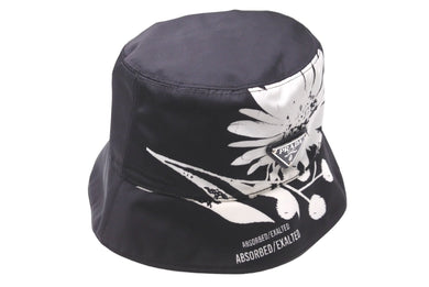 PRADA プラダ アートワークバケットハット ピーターデポッター P101 2021 1214 ナイロン ブラック サイズL 美品 中古 63905
