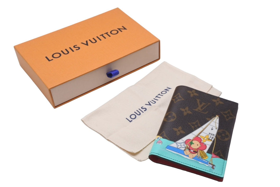 新品同様 Louis Vuitton ルイ ヴィトン クーヴェルテュールNM パスポートケース 数量限定 IC M69746 ブラウン ピンク 中古 63906