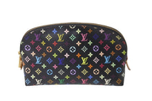 Load image into Gallery viewer, LOUIS VUITTON ルイヴィトン × 村上隆 ポーチ ポシェットコスメティック M47355 ブラック マルチカラー 美品 中古 63911