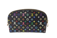 Load image into Gallery viewer, LOUIS VUITTON ルイヴィトン × 村上隆 ポーチ ポシェットコスメティック M47355 ブラック マルチカラー 美品 中古 63911