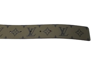 LOUIS VUITTON ルイヴィトン LVロゴベルト リバーシブル M8394V カーキ レッド シルバー 金具 中古 63912