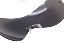 Load image into Gallery viewer, CHANEL シャネル サングラス メガネ ノンリム 1枚レンズ ココマーク メタル ブラック シルバー金具 美品 中古 63919