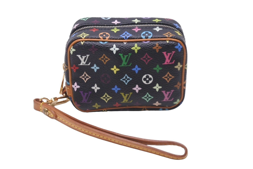 LOUISVUITTON ルイヴィトン トゥルース ワピティ ポーチ M58034 FL0076 ブラック マルチカラー ゴールド金具 美品 中古 63920