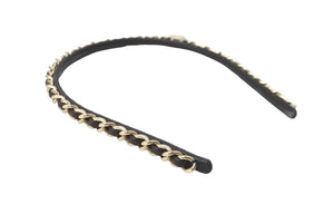 CHANEL シャネル ヘアアクセサリー カチューシャ ヘア アクセサリー B21 S ゴールド金具 美品 中古 63921