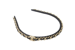 CHANEL シャネル ヘアアクセサリー カチューシャ ヘア アクセサリー B21 S ゴールド金具 美品 中古 63921