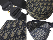 Load image into Gallery viewer, Dior ディオール サドルバッグ ボディバッグ 1ADP0093YKY オブリーク ベージュネイビー シルバー金具 美品 中古 63924