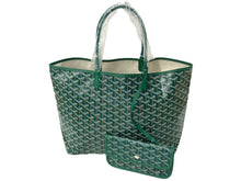 Load image into Gallery viewer, 新品同様 GOYARD ゴヤール サン・ルイPM トートバッグ STLOUIPMLTY09CL09P PVCコーティングキャンバス グリーン 中古 63936