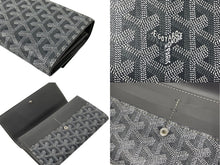 Load image into Gallery viewer, 新品同様 GOYARD ゴヤール ヴァレンヌポーチウォレット 長財布 VAREN3MMLTY51CL51P PVCコーティングキャンバス グレー 中古 63938