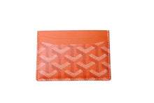 Load image into Gallery viewer, 新品未使用 GOYARD ゴヤール サン シュルピス カードケース ヘリンボーン PVC カーフ オレンジ 中古 63939