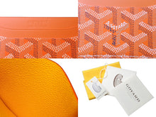 Load image into Gallery viewer, 新品未使用 GOYARD ゴヤール サン シュルピス カードケース ヘリンボーン PVC カーフ オレンジ 中古 63939