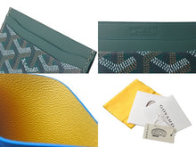 Load image into Gallery viewer, 新品未使用 GOYARD ゴヤール サン シュルピス カードケース ヘリンボーン PVC カーフ グリーン 中古 63940