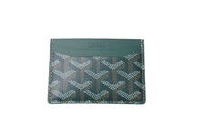 Load image into Gallery viewer, 新品未使用 GOYARD ゴヤール サン シュルピス カードケース ヘリンボーン PVC カーフ グリーン 中古 63940