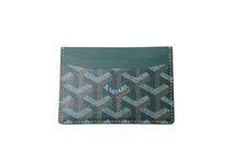 Load image into Gallery viewer, 新品未使用 GOYARD ゴヤール サン シュルピス カードケース ヘリンボーン PVC カーフ グリーン 中古 63940