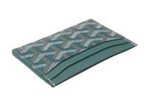 Load image into Gallery viewer, 新品未使用 GOYARD ゴヤール サン シュルピス カードケース ヘリンボーン PVC カーフ グリーン 中古 63940